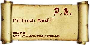 Pillisch Manó névjegykártya